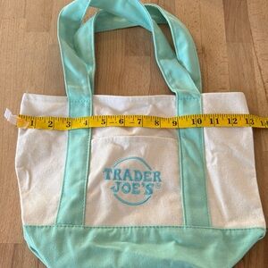 Trader Joe's Aqua and White Tote Bag